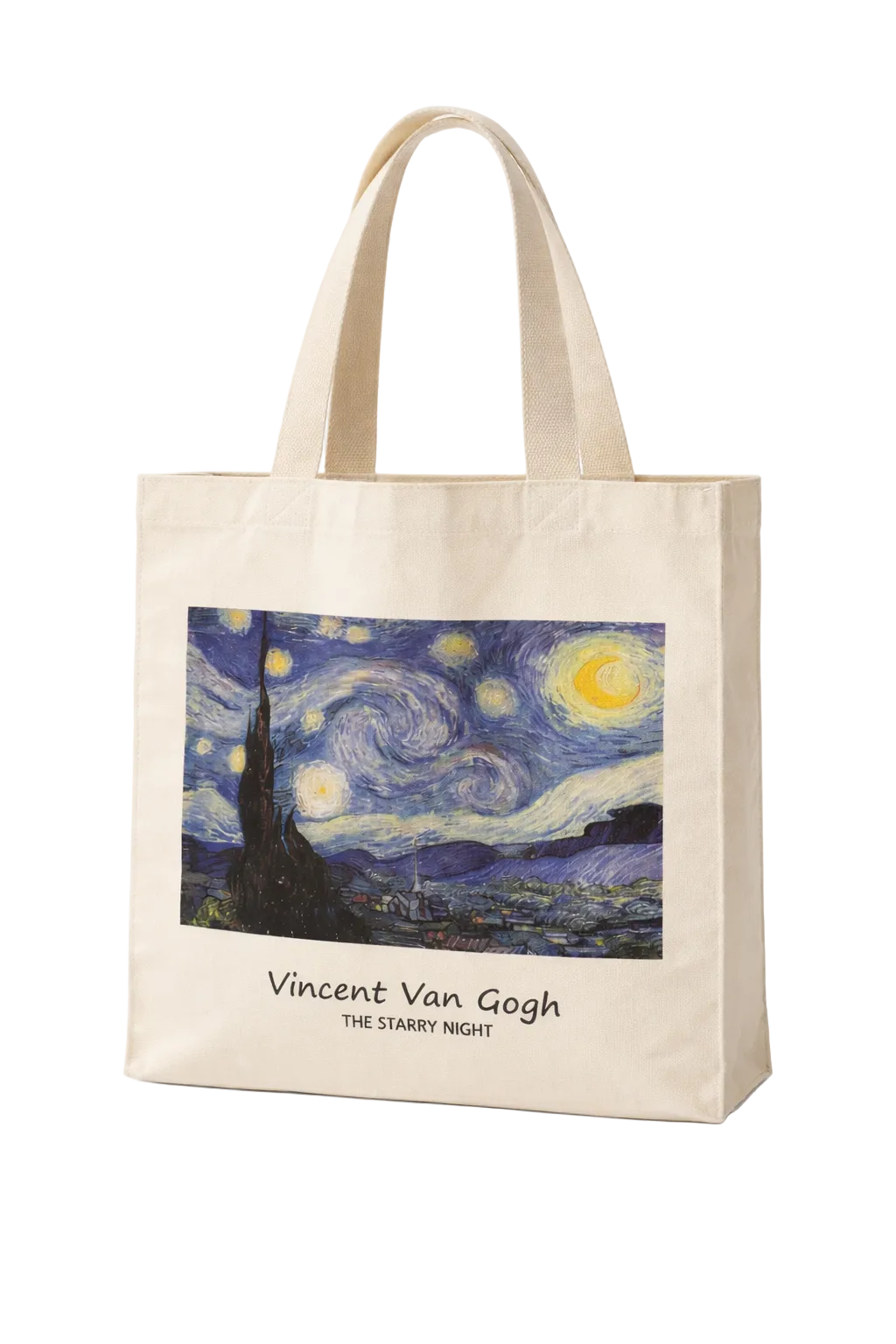 Bolso Tote Vintage Van Goh de Lona – Estilo Romántico y Versátil
