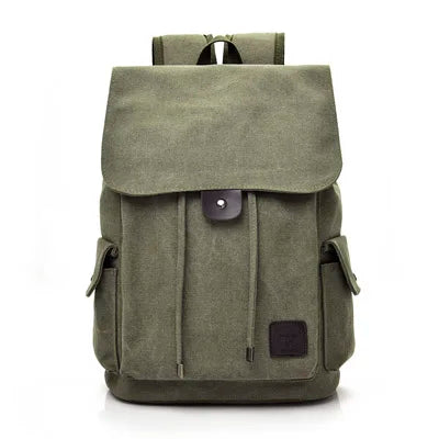 Large Capacity Preppy Canvas Backpack – Casual Style and Everyday Functionality
