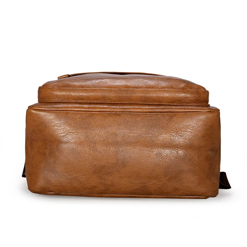 Preppy PU Leather Backpack – Casual Elegance and Everyday Functionality