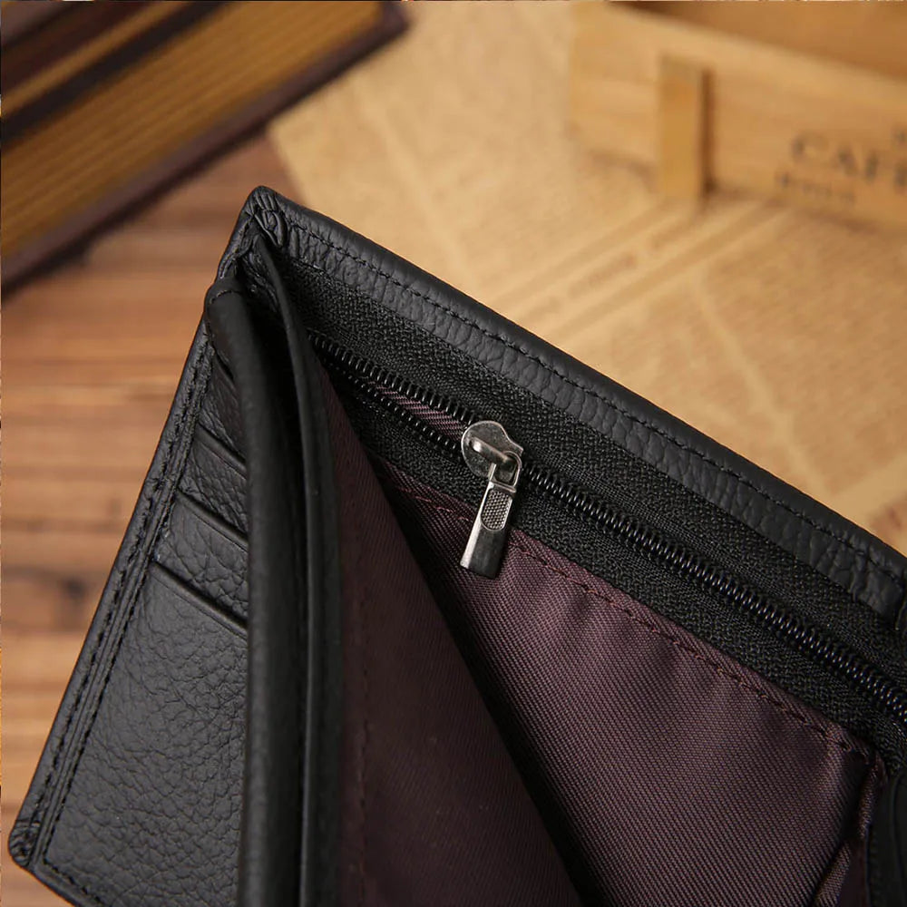 Cartera Clásica de Piel Genuina para Hombre