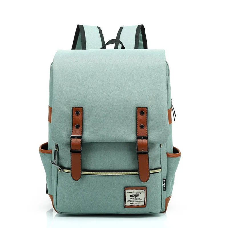 Mochila Menta de Lona Premium: Frescura y Elegancia para tu Día a Día