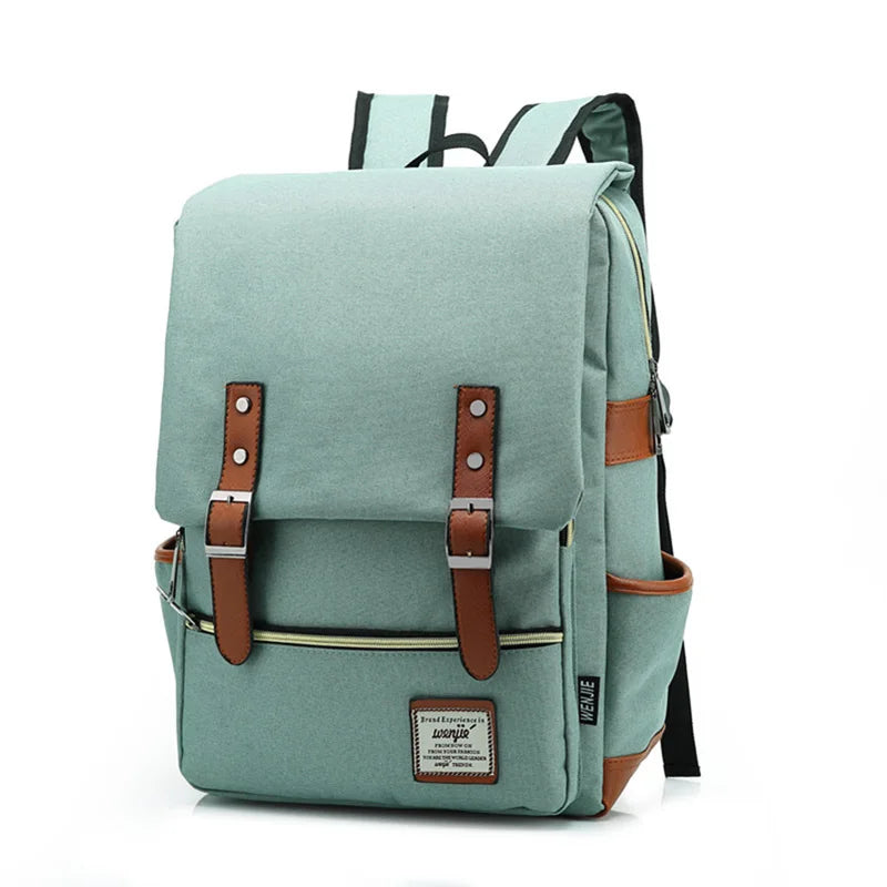 Mochila Menta de Lona Premium: Frescura y Elegancia para tu Día a Día