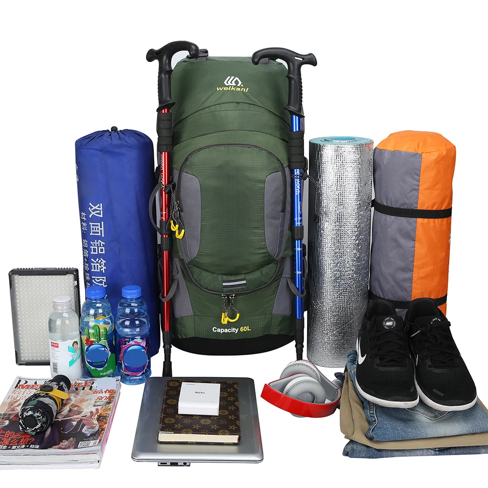 LIXADA 60L Green Outdoor Backpack - Durable and Functional