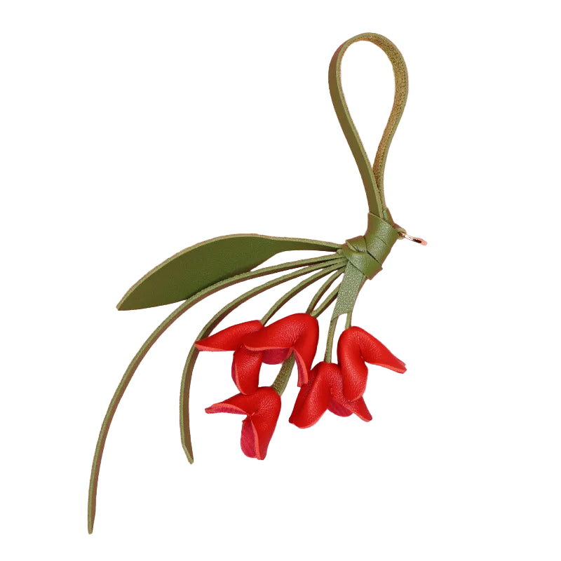 Leather Flower Charm for Handbag – Romantic Floral Accessory