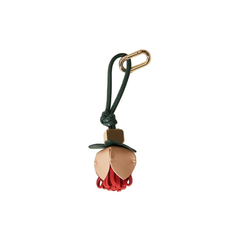 Leather Charm with Floral Design – Elegant Handbag Accessory