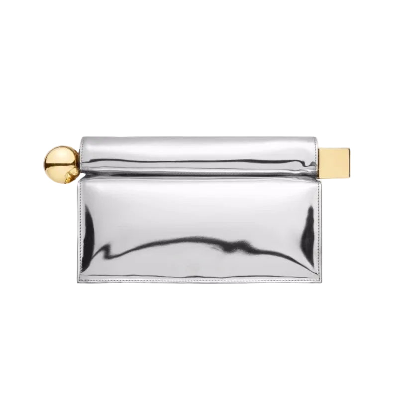 Elegant Gold and Silver Clutch - Minimalist Party Bag