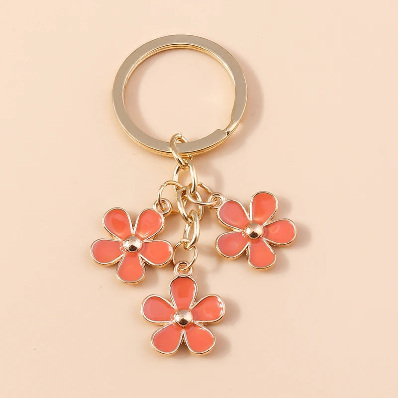Lilac Enamel Sakura Flower Keychain: Japanese Elegance