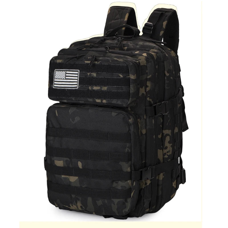 50L Waterproof Tactical Backpack | Military Style Black