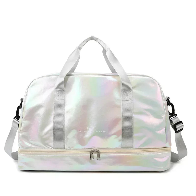 Unisex White Nylon Sports Bag – Clean, Functional and Durable