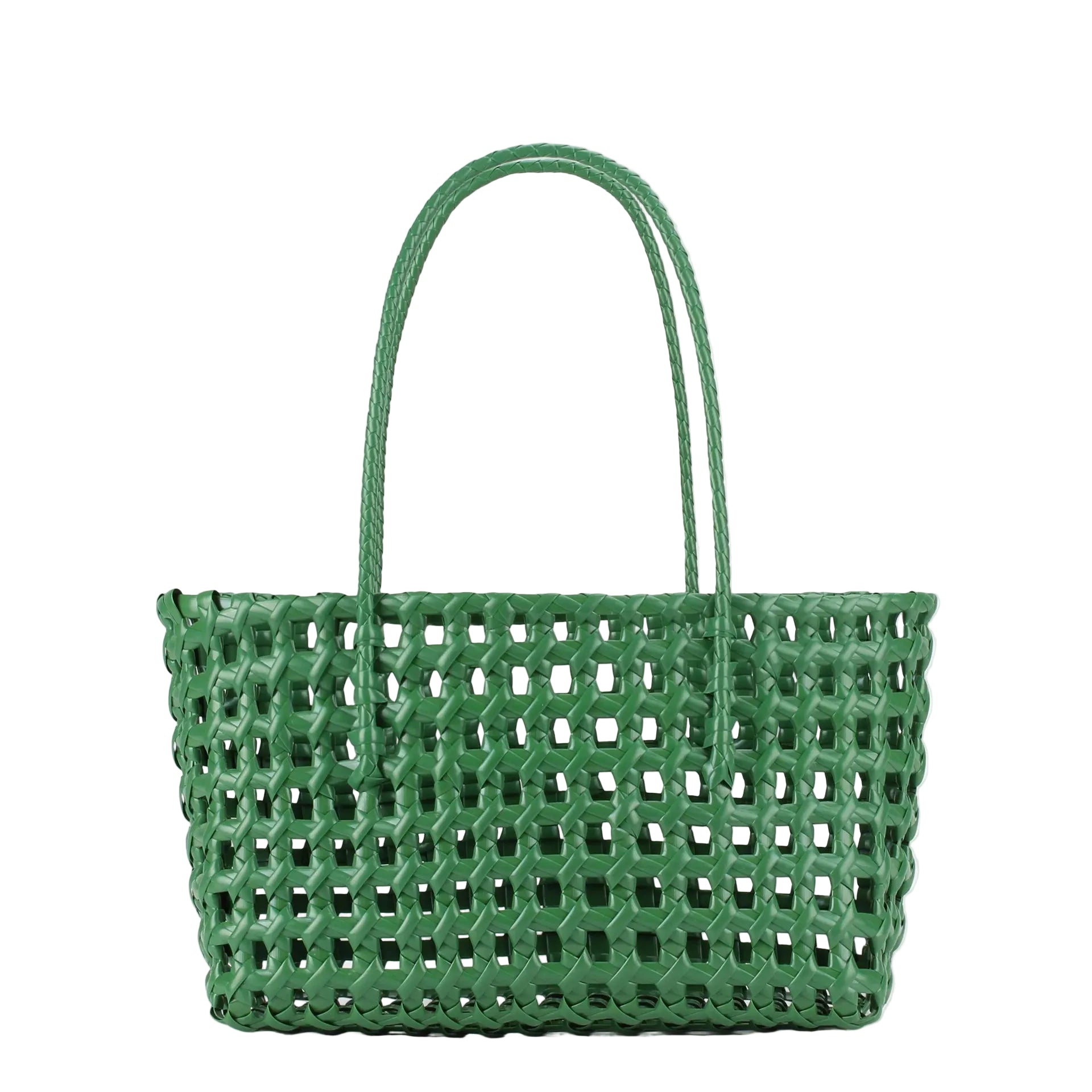 Green Cutout PVC Shoulder Bag – Avant-Garde Freshness and Geometric Style
