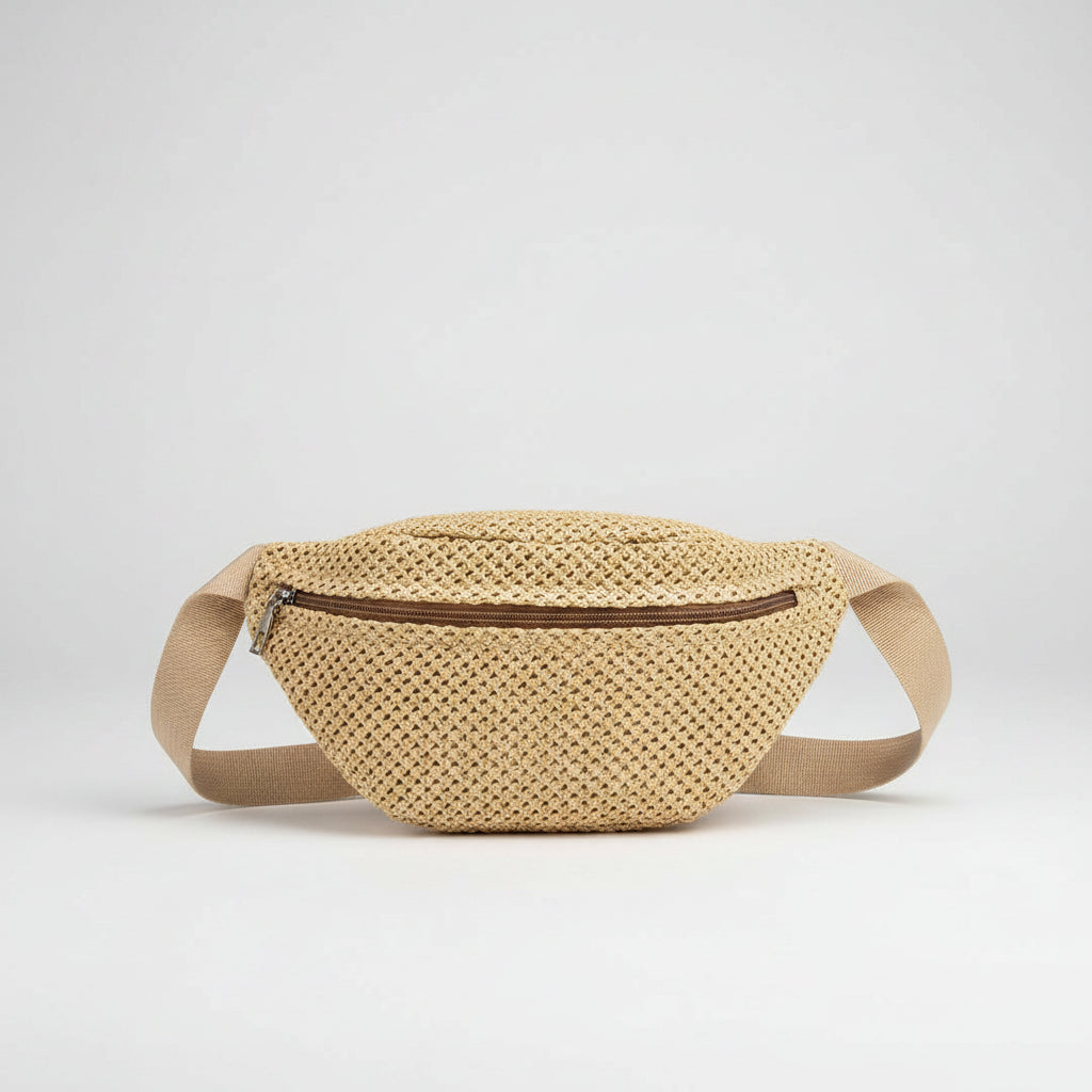Bolso Riñonera Tejido Estilo Rafia para Playa