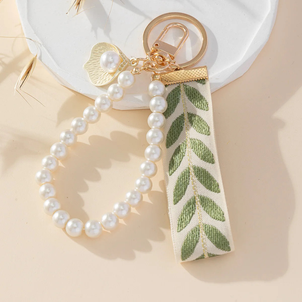 Charm Creativo Stmanya – Llavero con Perlas y Cinta para Bolso y Coche