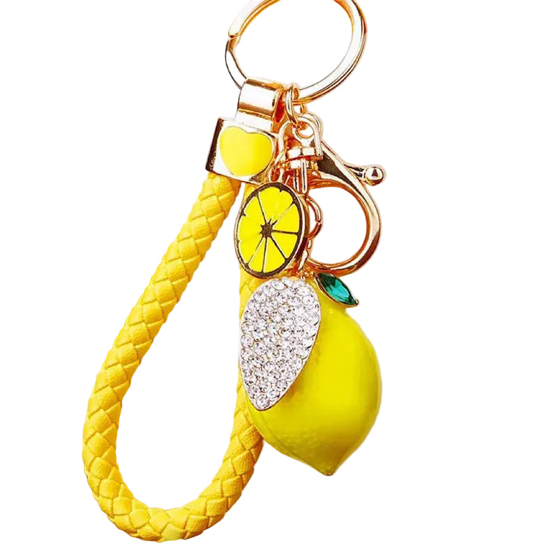 Lemon Charm with Crystals for Handbag – Fun Sparkle and Unique Style
