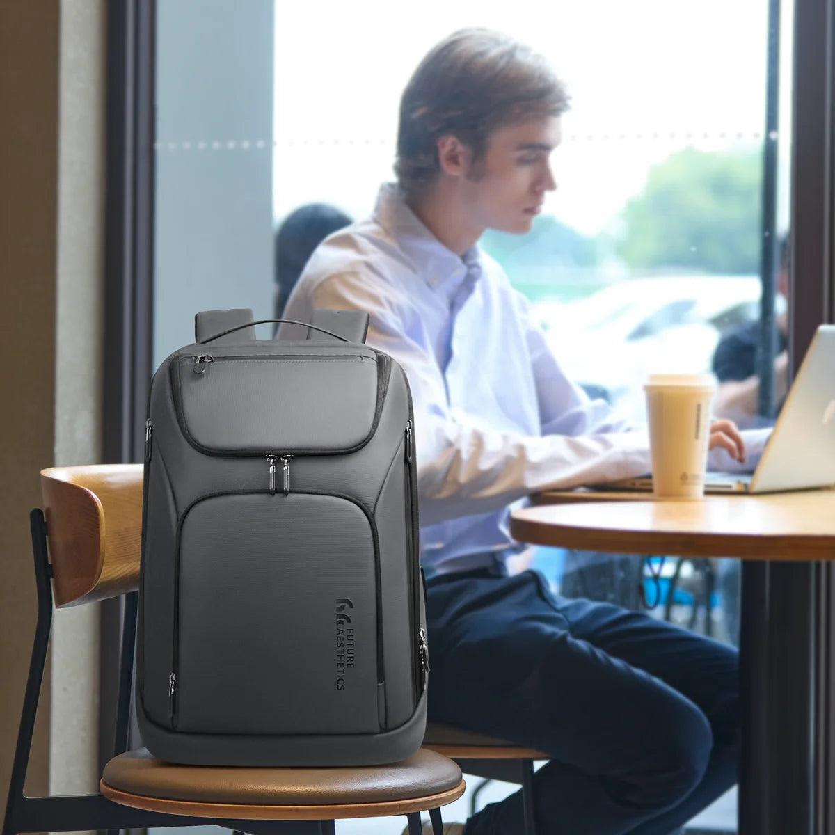 Mochila de viaje HK para hombre, gran capacidad, mochila para portátil de 17 pulgadas, mochila antirrobo multifuncional, mochila para fin de semana