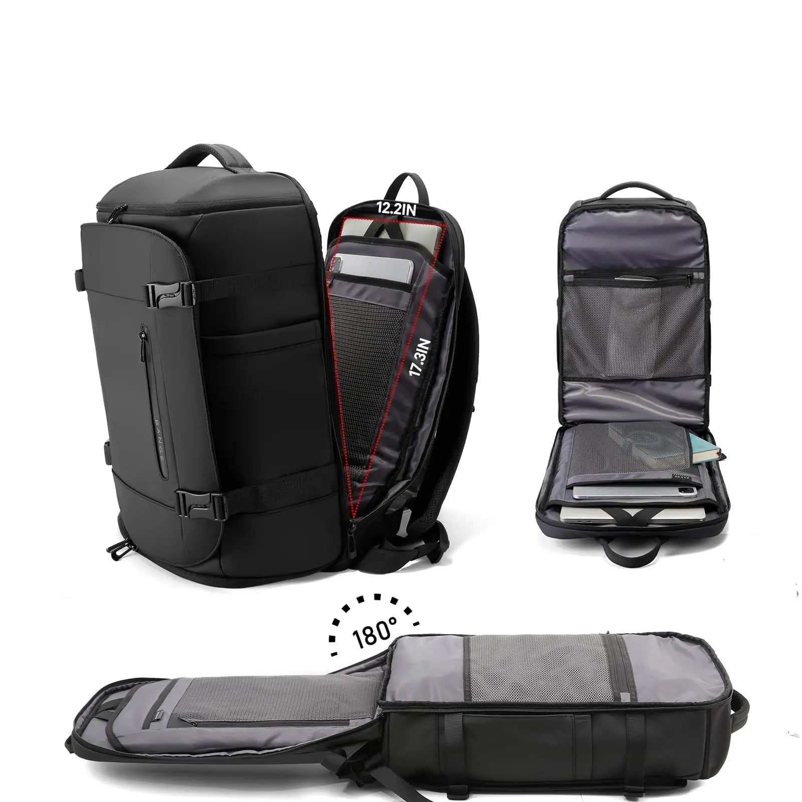 Large Capacity Travel Backpack with Shoe and Laptop Compartment