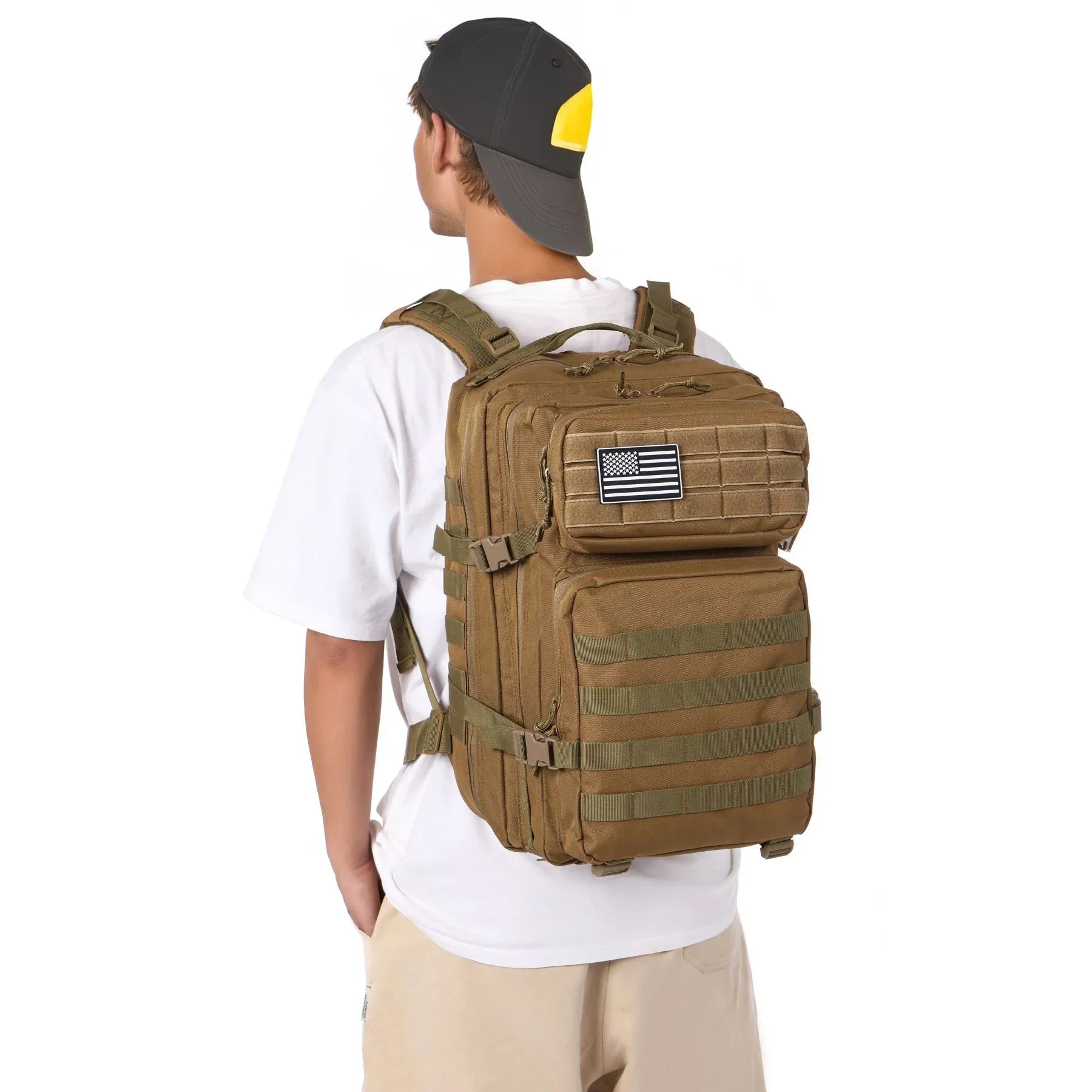 50L Tactical Backpack in Khaki | Premium Durability
