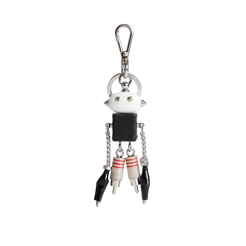 Premium Leather Robot Charm Pendant – Unique Accessory for Designer Handbags
