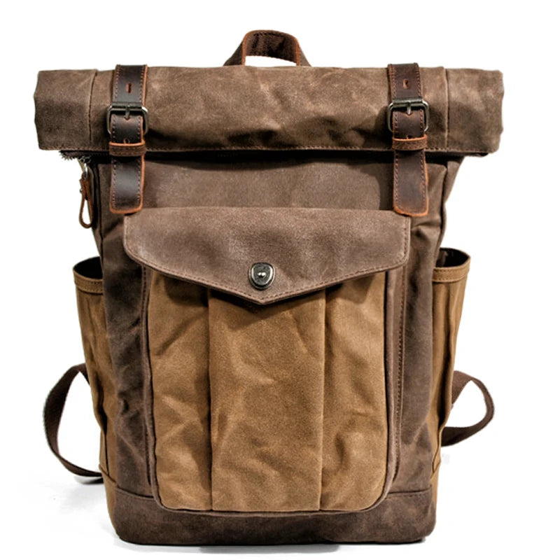 Vintage Canvas and Leather Backpack – Classic Style, Durability and Functionality