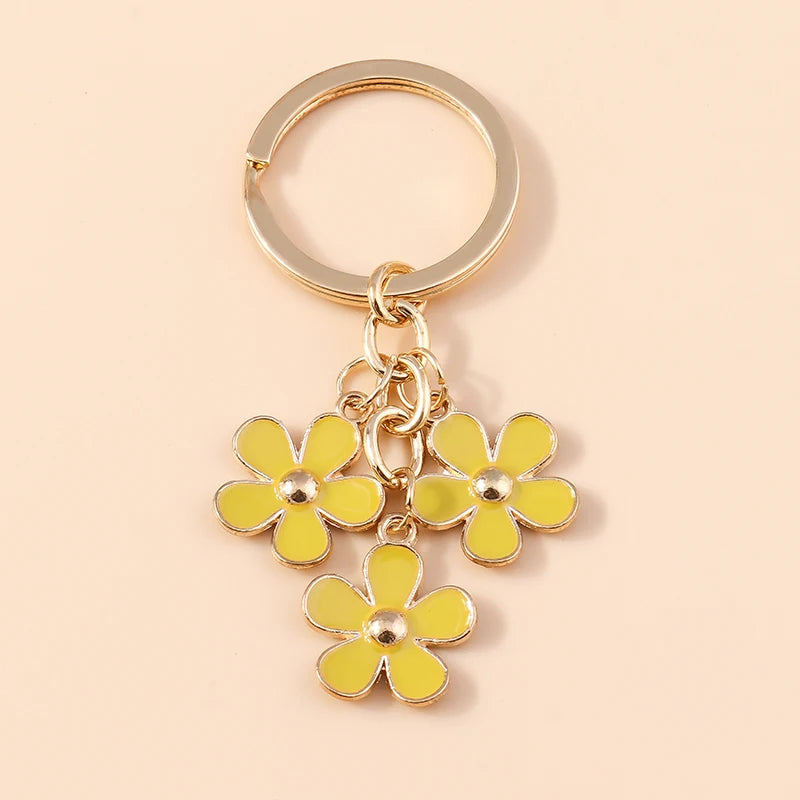 Lilac Enamel Sakura Flower Keychain: Japanese Elegance