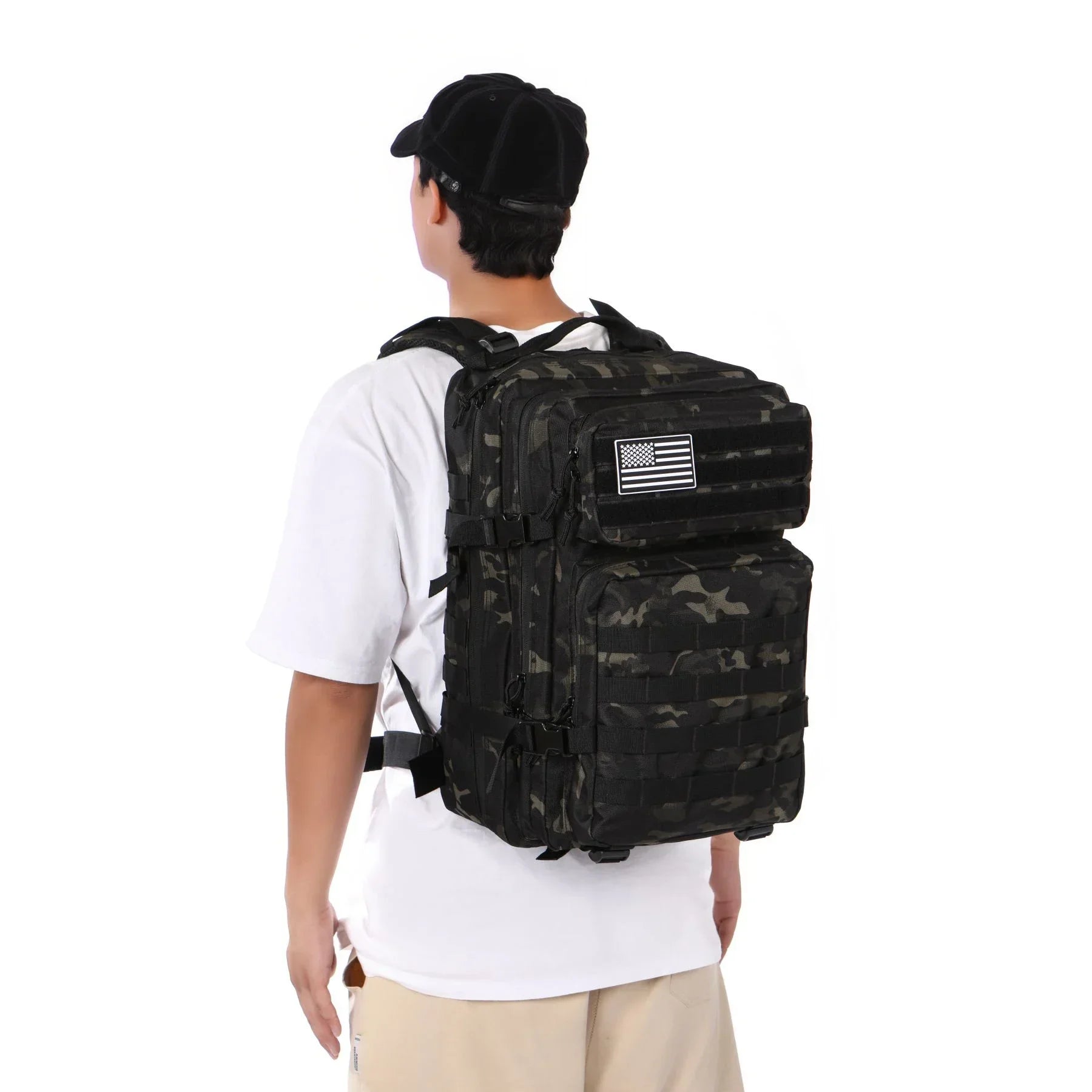 50L Waterproof Tactical Backpack | Military Style Black