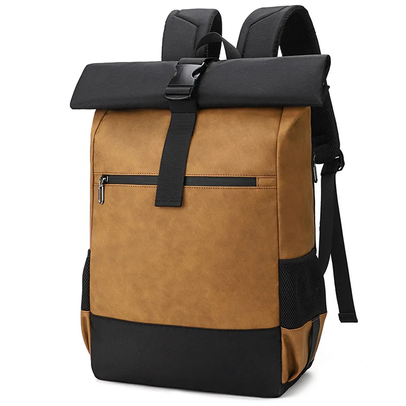 Waterproof PU Rolltop Backpack – Urban Style, Security and Smart Capacity