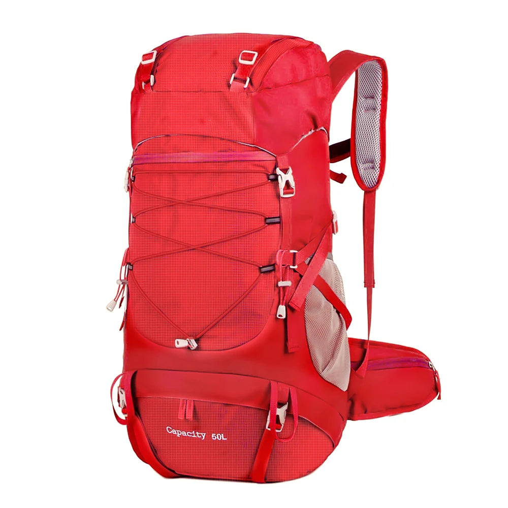 WEST TUNE 50L Red Hiking Backpack - Waterproof, Durable, and High-Performance