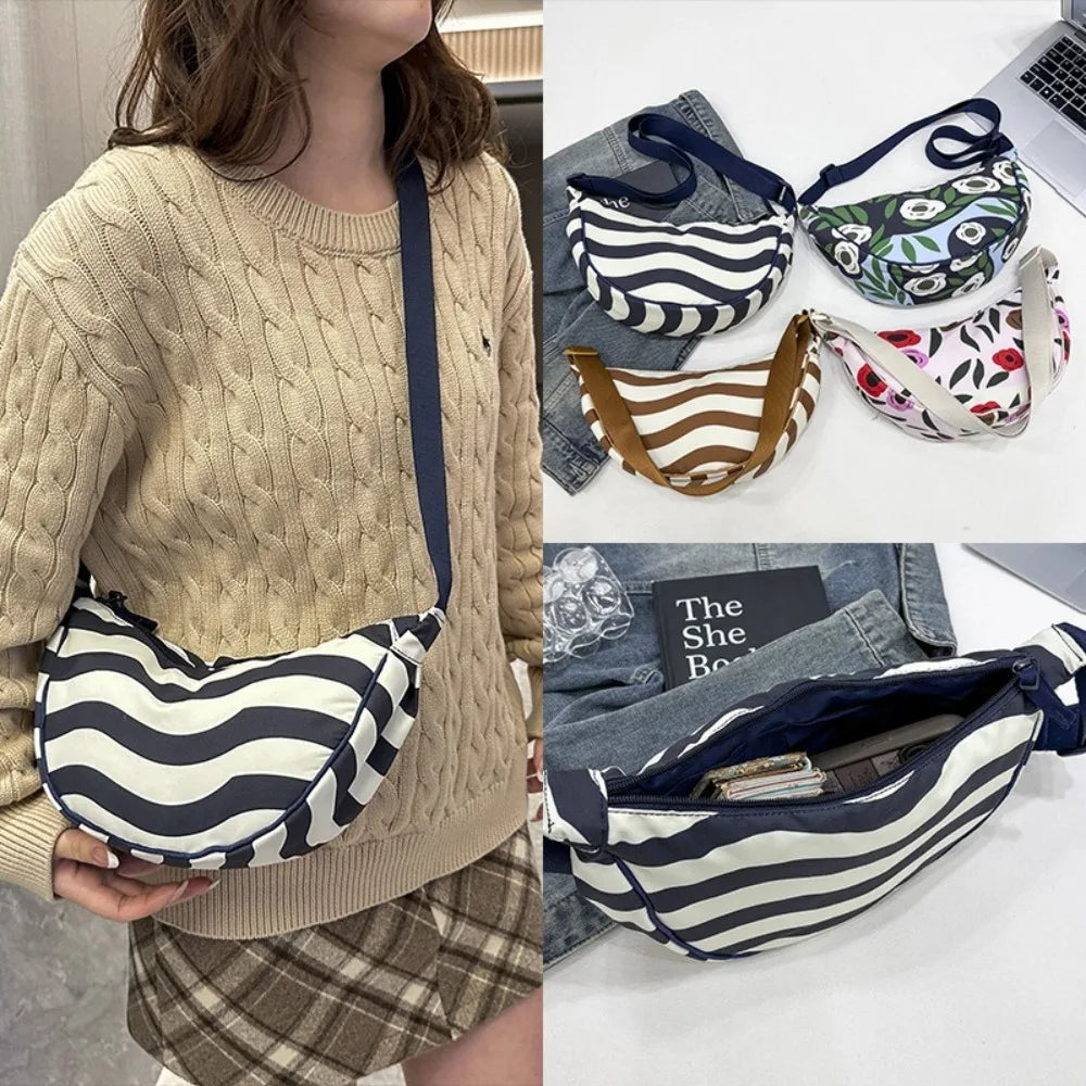 Bolso Bandolera y Riñonera de Nylon con Rayas