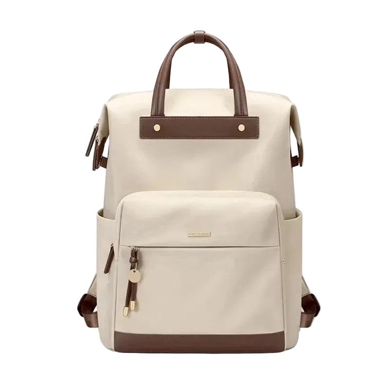 Mochila Urbana Impermeable Color Apricot con Compartimento para Portátil 15,6” – Elegancia Suave y Diseño Moderno