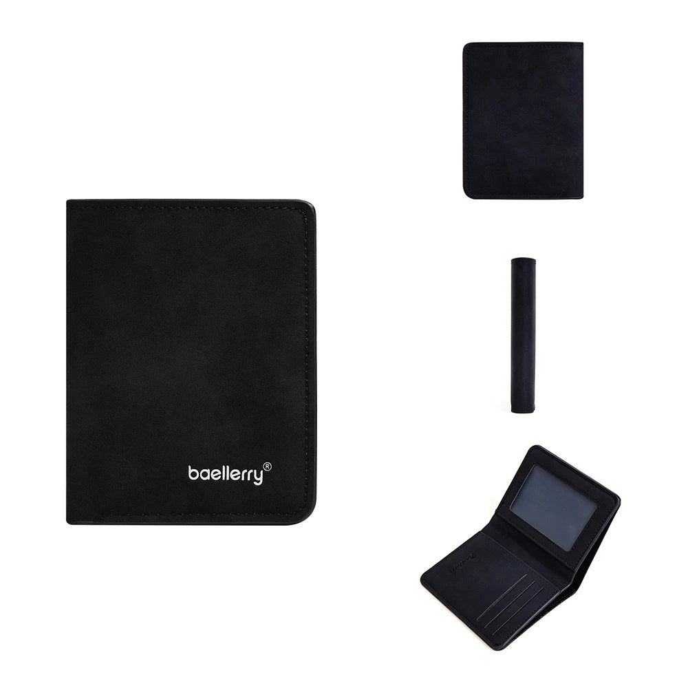 Cartera Vertical Fina para Bolsillo Delantero de Hombre - Negro