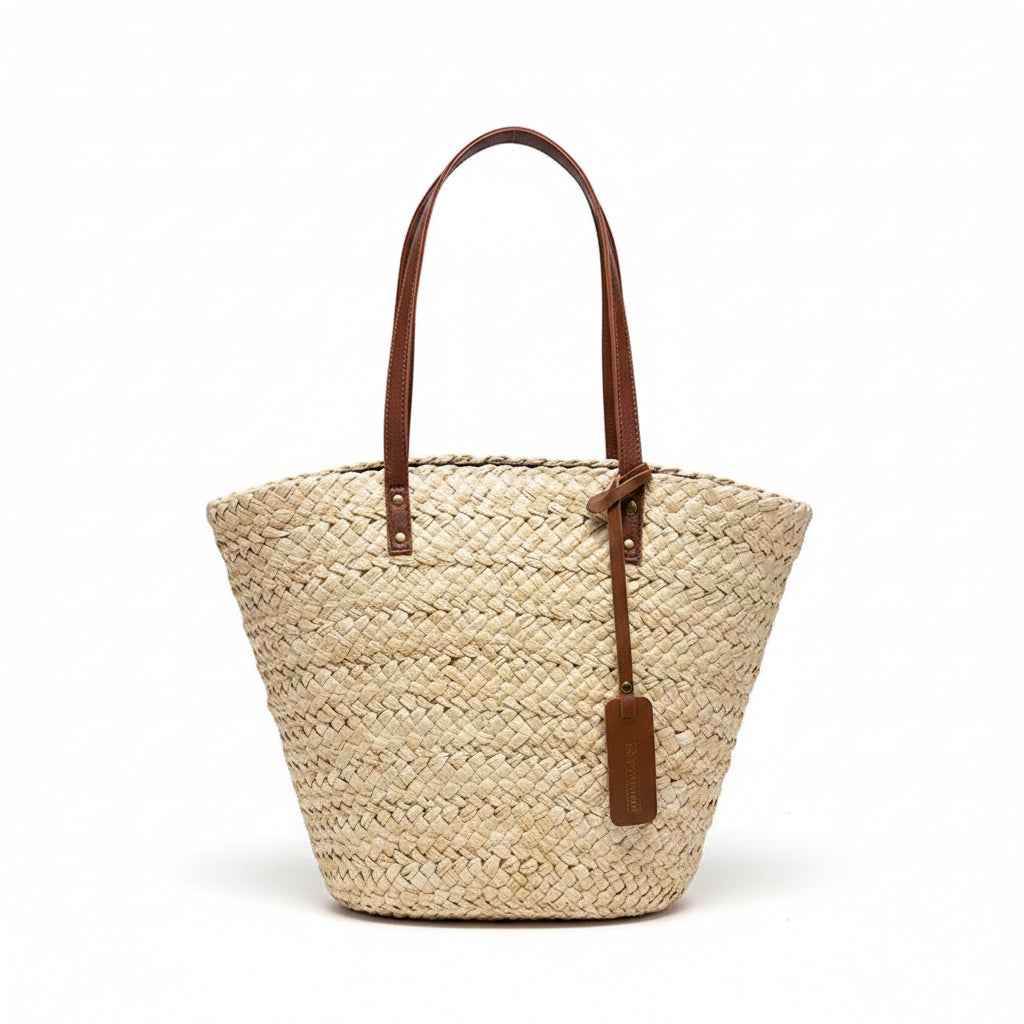 Bolso Shopper de Rafia Cesta para Playa y Verano