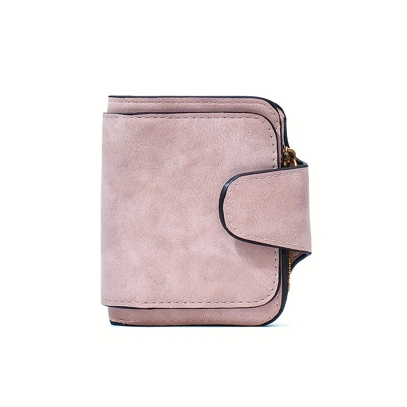 Cartera Efecto Ante para Mujer – Corta o Larga - Corta Rosa