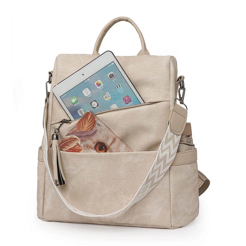 Mochila Bandolera de Cuero PU para Mujer – Elegancia, Capacidad y Comodidad