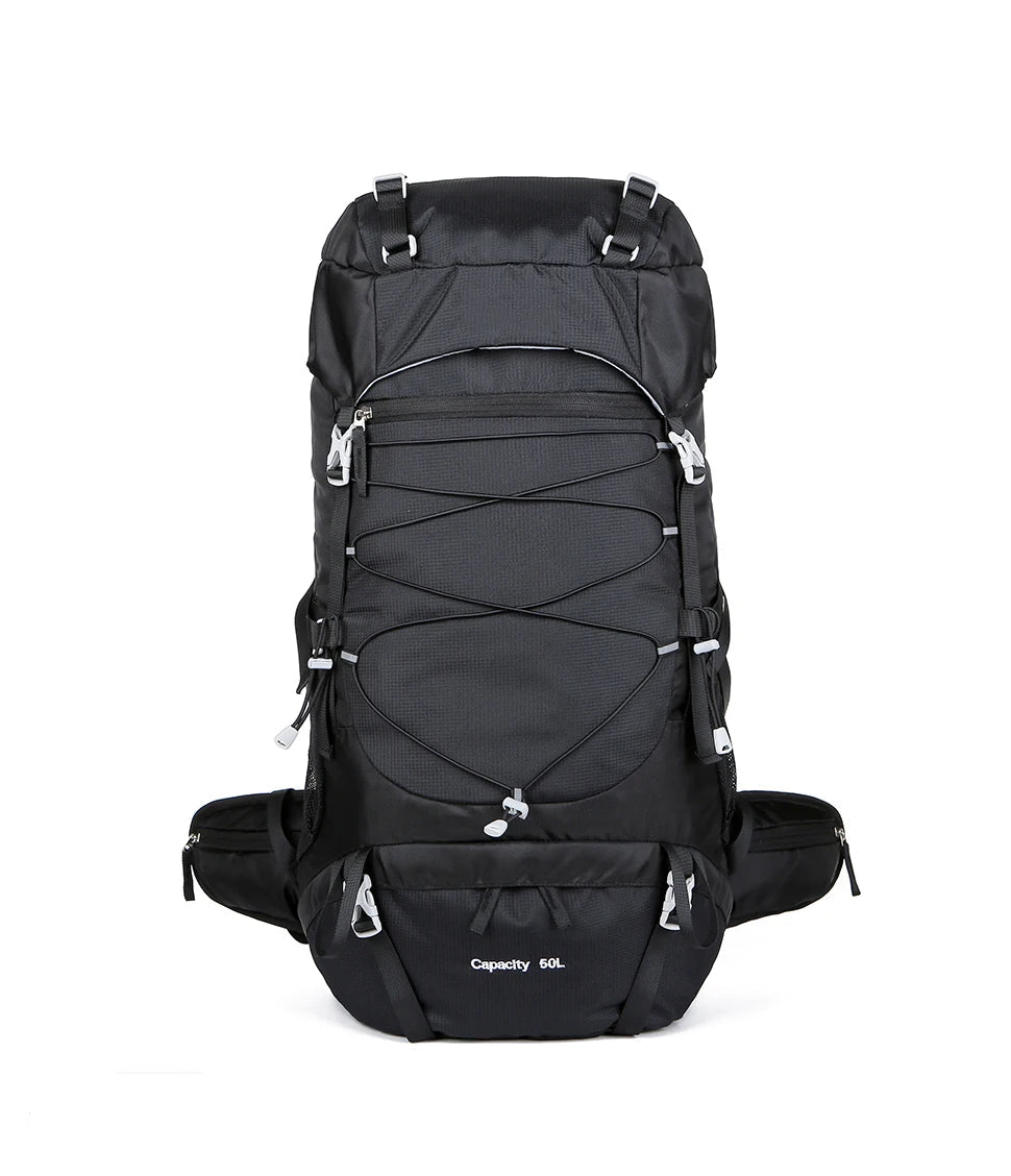 WEST TUNE 50L Black Hiking Backpack - Durable, Waterproof, and Professional