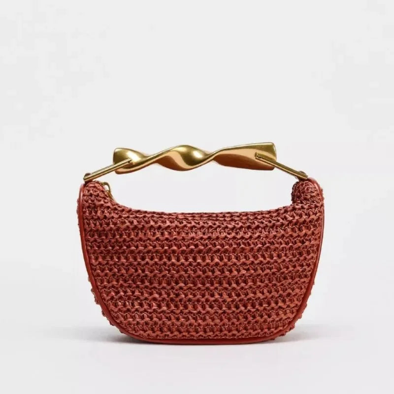 Bolso de Ratán Media Luna – Diseño Artesanal Vintage y Estilo Natural Premium