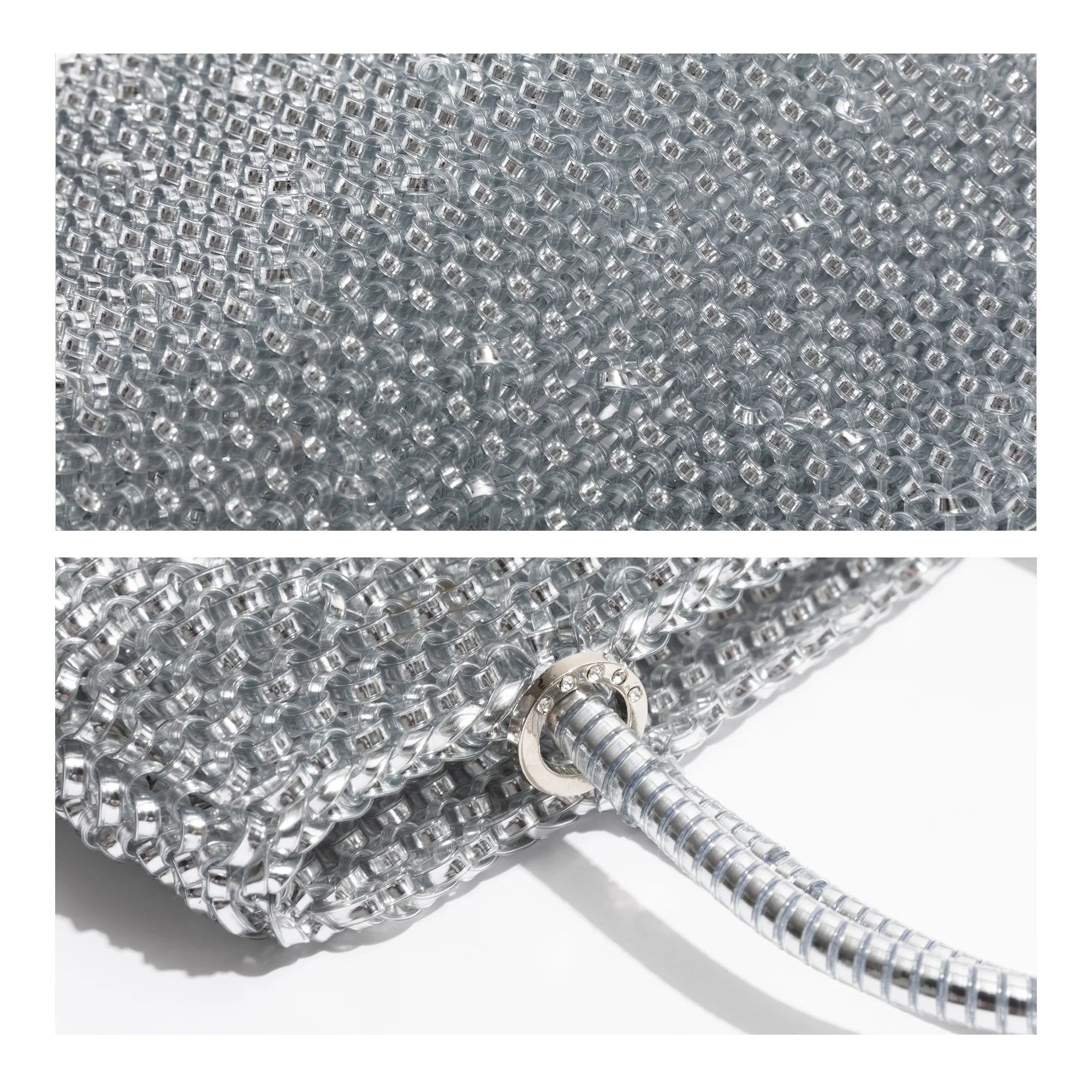 Braided Silver Hobo Bag – Shiny and Modern Design