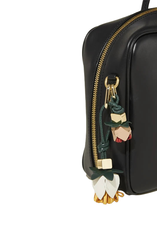 Leather Charm with Floral Design – Elegant Handbag Accessory