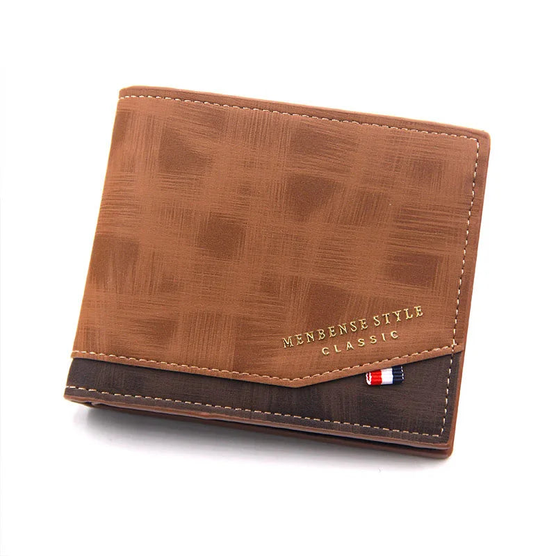 Cartera Clásica Bicolor con Monedero para Hombre - Marrón