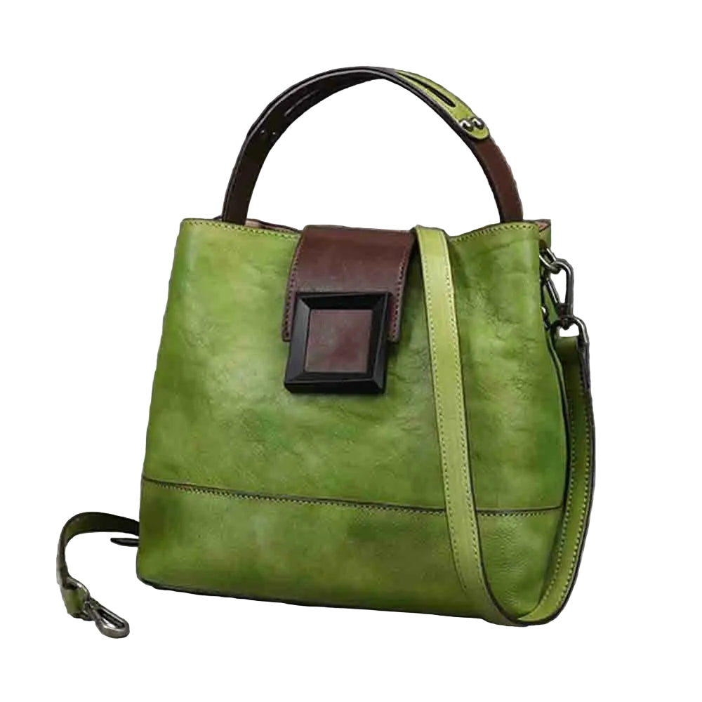 Vintage Genuine Leather Bucket Bag – Timeless Elegance and Versatility
