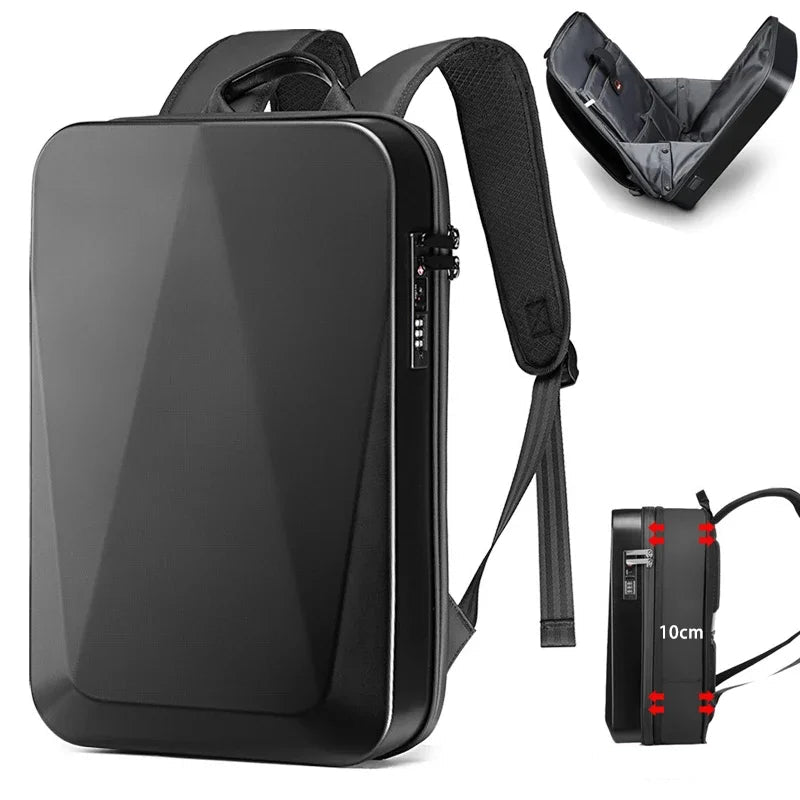 Business Anti-Theft Hardshell Backpack for 15.6" Laptops – Waterproof and Expandable