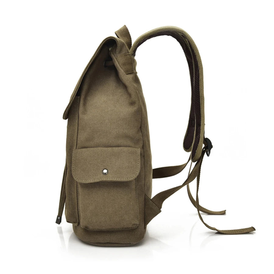 Large Capacity Preppy Canvas Backpack – Casual Style and Everyday Functionality