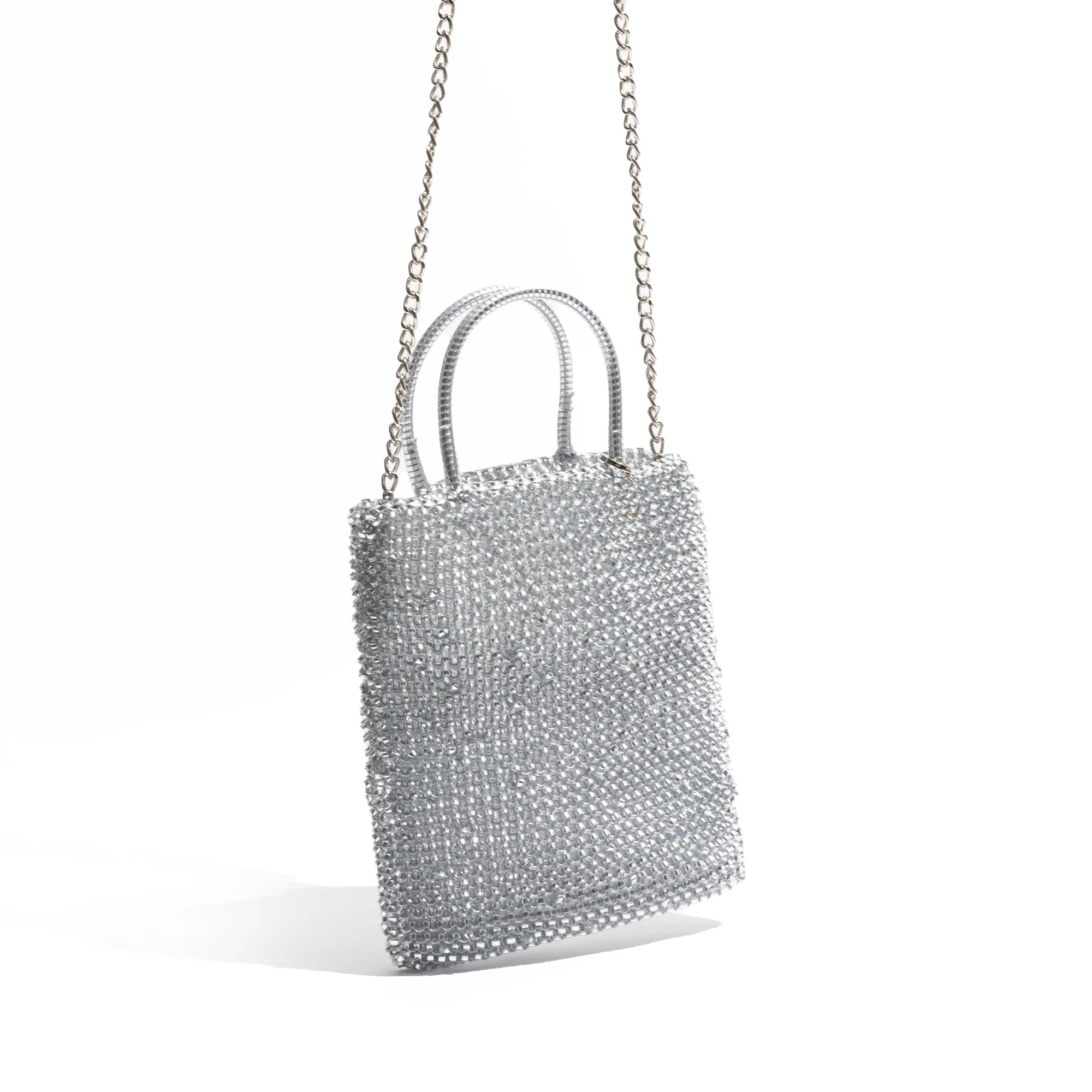 Braided Silver Hobo Bag – Shiny and Modern Design