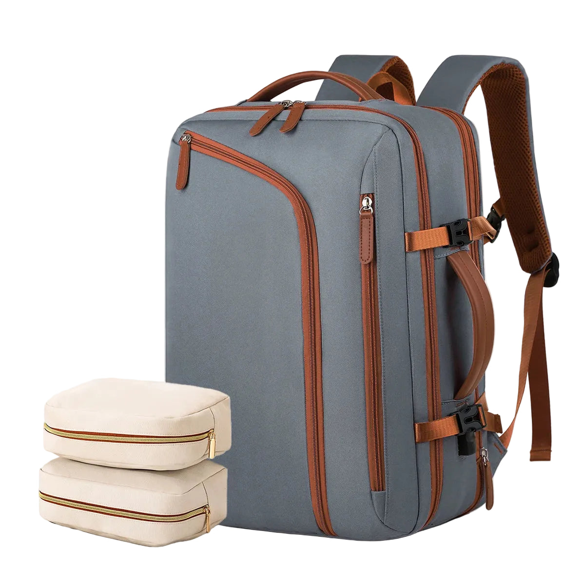 Ultralight Blue-Gray Nylon Backpack – Urban Balance and Functionality