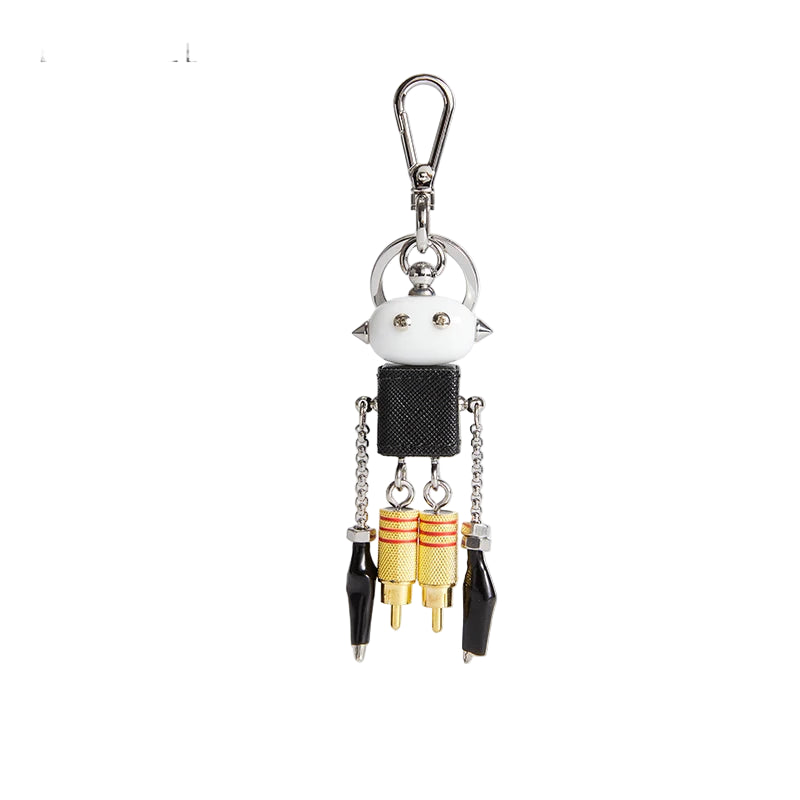 Premium Leather Robot Charm Pendant – Unique Accessory for Designer Handbags