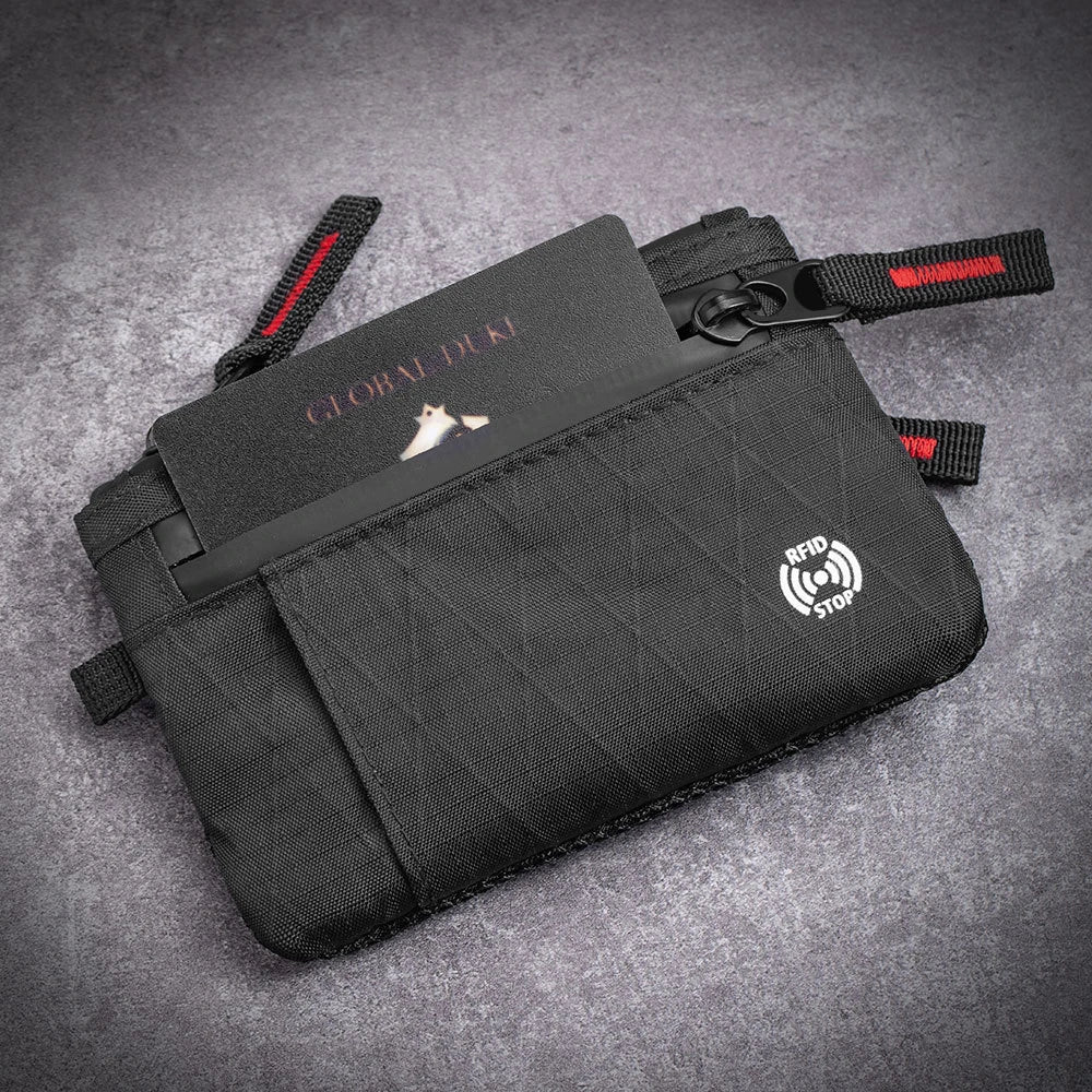 Cartera EDC de Nylon Ultrafina con RFID y Cremallera