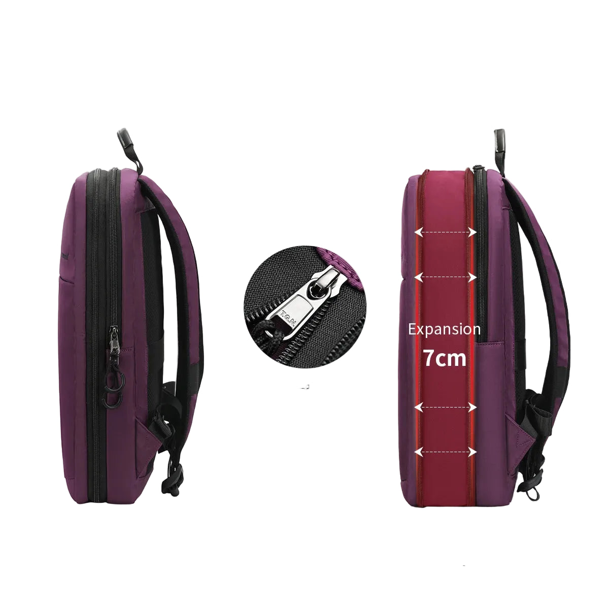 Mochila Expandible Tigernu Morada para Portátil 15,6” – Ligera, Moderna y Funcional