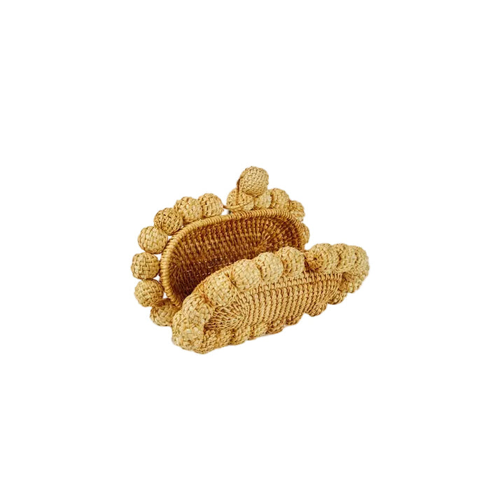 Rigid Egg-Shaped Rattan Clutch Bag – Artisanal Luxury for Parties and Events
