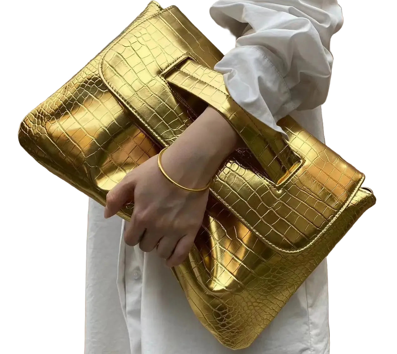 Crocodile Print Tote Bag - Large Capacity and Modern Style