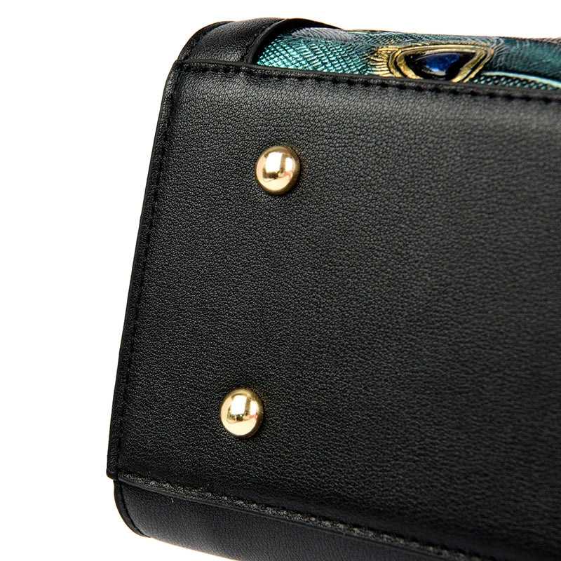 Bolso Tote de PU con Diseño Pavo Real – Elegancia Fashion para Mujer