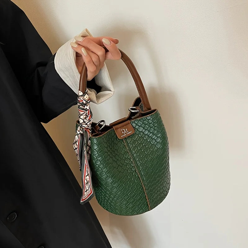 Bolso Bandolera Cubo Efecto Trenzado para Mujer