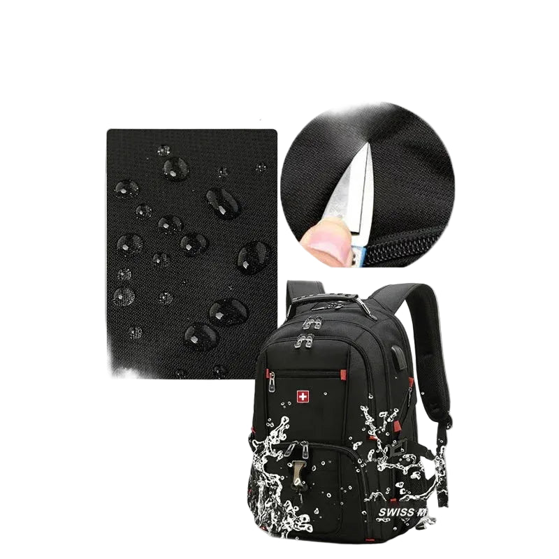 Mochila SWISS MILITARY de Gran Capacidad – Laptop 17.3", Impermeable y Carga USB